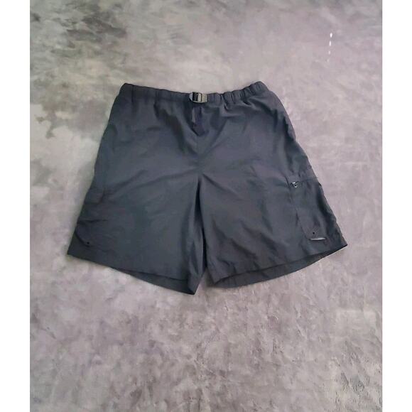 Columbia Men Cargo Shorts Sz XL Black Belt Elastic Waist Nylon Mesh Hiking C2-27 - Picture 1 of 9